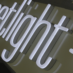 illuminated shop sign letters